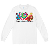 White peace love  summer Long Sleeve Tee - AdoDesignShop