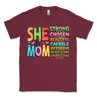 Burgundy she is mom Classic Tee - JahusDesignShop
