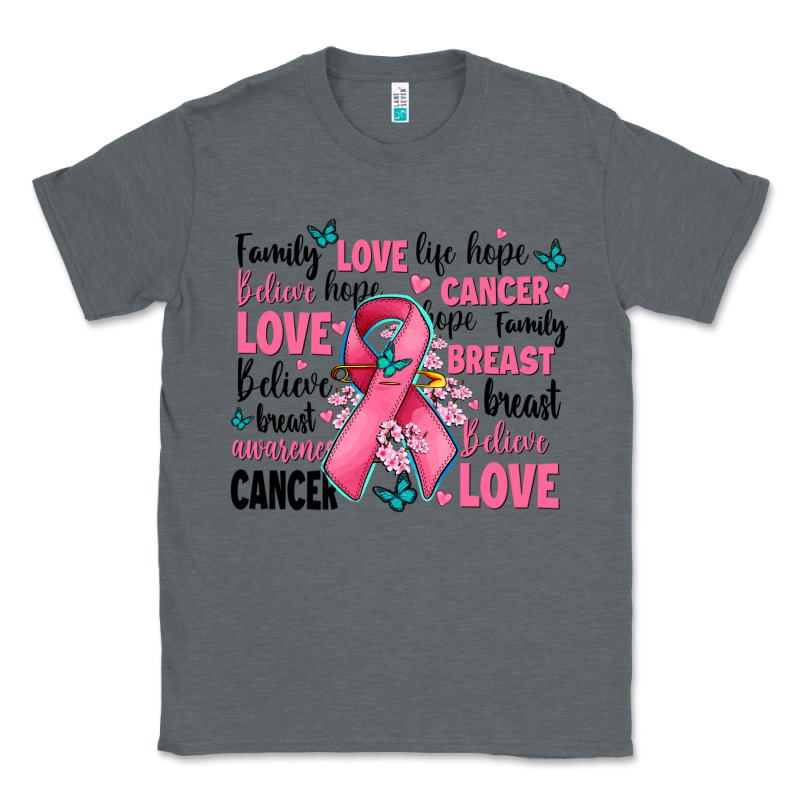 Breast Cancer Ribbons With Cancer Words Classic Tee by AdoDesignShop | Teevron