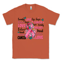 Copper breast cancer ribbons with cancer words Classic Tee - AdoDesignShop
