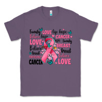 Lavender breast cancer ribbons with cancer words Classic Tee - AdoDesignShop