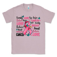 Lilac breast cancer ribbons with cancer words Classic Tee - AdoDesignShop