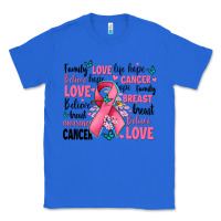 True Royal breast cancer ribbons with cancer words Classic Tee - AdoDesignShop