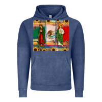 Vintage Denim mexico flag our lady of guadalupe san judas sunflower Vintage Hoodie - JahusDesignShop