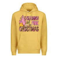 Antique Gold Dreaming Of A Pink Christmas Premium Hoodie - BundleAndBundleShop
