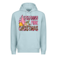 Blue Mist Dreaming Of A Pink Christmas Premium Hoodie - BundleAndBundleShop