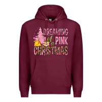Burgundy Dreaming Of A Pink Christmas Premium Hoodie - BundleAndBundleShop