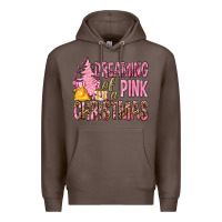 Coffee Dreaming Of A Pink Christmas Premium Hoodie - BundleAndBundleShop