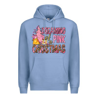 Colony Blue Dreaming Of A Pink Christmas Premium Hoodie - BundleAndBundleShop