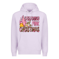 Lilac Dreaming Of A Pink Christmas Premium Hoodie - BundleAndBundleShop
