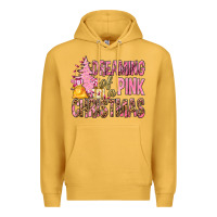 Mustard Dreaming Of A Pink Christmas Premium Hoodie - BundleAndBundleShop