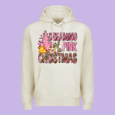 Dreaming Of A Pink Christmas Premium Hoodie Designed By Bundleandbundleshop