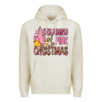 Oatmeal Heather Dreaming Of A Pink Christmas Premium Hoodie - BundleAndBundleShop