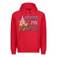 Red Dreaming Of A Pink Christmas Premium Hoodie - BundleAndBundleShop