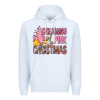 White Dreaming Of A Pink Christmas Premium Hoodie - BundleAndBundleShop