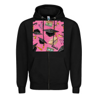 Black pink glitter graduation seamless pattern Zipper Hoodie - BundleAndBundleShop