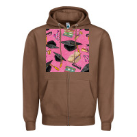 Chestnut pink glitter graduation seamless pattern Zipper Hoodie - BundleAndBundleShop