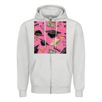 Dove Grey pink glitter graduation seamless pattern Zipper Hoodie - BundleAndBundleShop