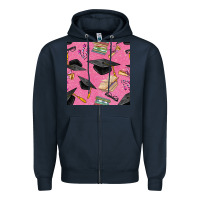 Navy pink glitter graduation seamless pattern Zipper Hoodie - BundleAndBundleShop