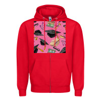 Red pink glitter graduation seamless pattern Zipper Hoodie - BundleAndBundleShop