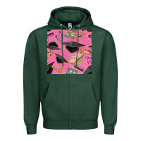 Sports Green pink glitter graduation seamless pattern Zipper Hoodie - BundleAndBundleShop