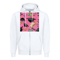 White pink glitter graduation seamless pattern Zipper Hoodie - BundleAndBundleShop