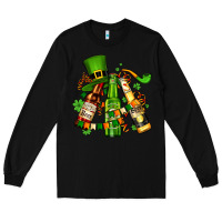 Black st patrick's beers flags and hat Long Sleeve Tee - AdoDesignShop