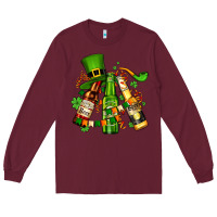 Burgundy st patrick's beers flags and hat Long Sleeve Tee - AdoDesignShop