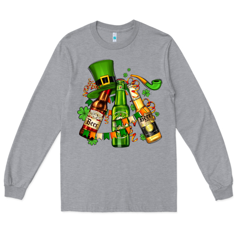 St Patrick's Beers Flags And Hat Long Sleeve Tee by AdoDesignShop | Teevron