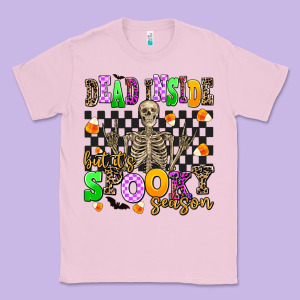 Dead Inside But It's Spooky Season Classic Tee Designed By Adodesignshop