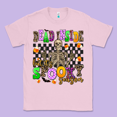 Dead Inside But It's Spooky Season Classic Tee Designed By Adodesignshop