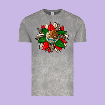 Mexican Flag Sunflower Vintage Tee Designed By Zillion Design Studio