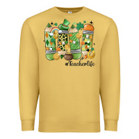 Antique Gold retro patricks day teacher life Premium Sweatshirt - MaliasSmallBusiness