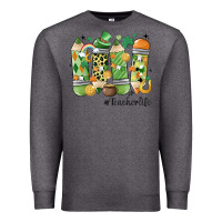 Charcoal Heather retro patricks day teacher life Premium Sweatshirt - MaliasSmallBusiness