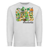 Dove Grey retro patricks day teacher life Premium Sweatshirt - MaliasSmallBusiness