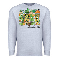 Heather Grey retro patricks day teacher life Premium Sweatshirt - MaliasSmallBusiness