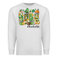 Oatmeal Heather retro patricks day teacher life Premium Sweatshirt - MaliasSmallBusiness