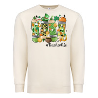 Sandshell retro patricks day teacher life Premium Sweatshirt - MaliasSmallBusiness