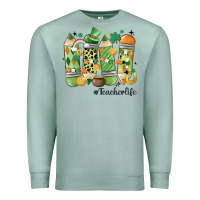 Seafoam retro patricks day teacher life Premium Sweatshirt - MaliasSmallBusiness