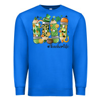 True Royal retro patricks day teacher life Premium Sweatshirt - MaliasSmallBusiness