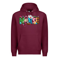 Burgundy Easter Nurse Premium Hoodie - BundleAndBundleShop