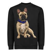 French Bulldog With Royal Blue Heavyweight Sweatshirt | Teevron