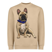 Mushroom french bulldog with royal blue Heavyweight Sweatshirt - RanaPortraitStore