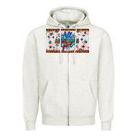 Oatmeal Heather all american girl Zipper Hoodie - Artiststas