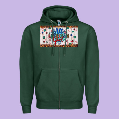 All American Girl Zipper Hoodie Designed By Artiststas
