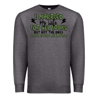 Charcoal Heather i married my wife for her looks Premium Sweatshirt - MaliasSmallBusiness