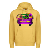 Antique Gold mardi grass umbrella with truck Premium Hoodie - AdoDesignShop