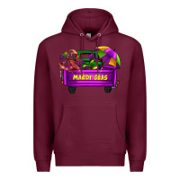 Burgundy mardi grass umbrella with truck Premium Hoodie - AdoDesignShop