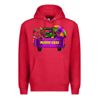 Cardinal mardi grass umbrella with truck Premium Hoodie - AdoDesignShop