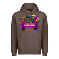 Coffee mardi grass umbrella with truck Premium Hoodie - AdoDesignShop